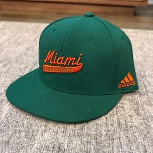 Adidas Miami Hurricanes Flat Brim SnapBack Hat